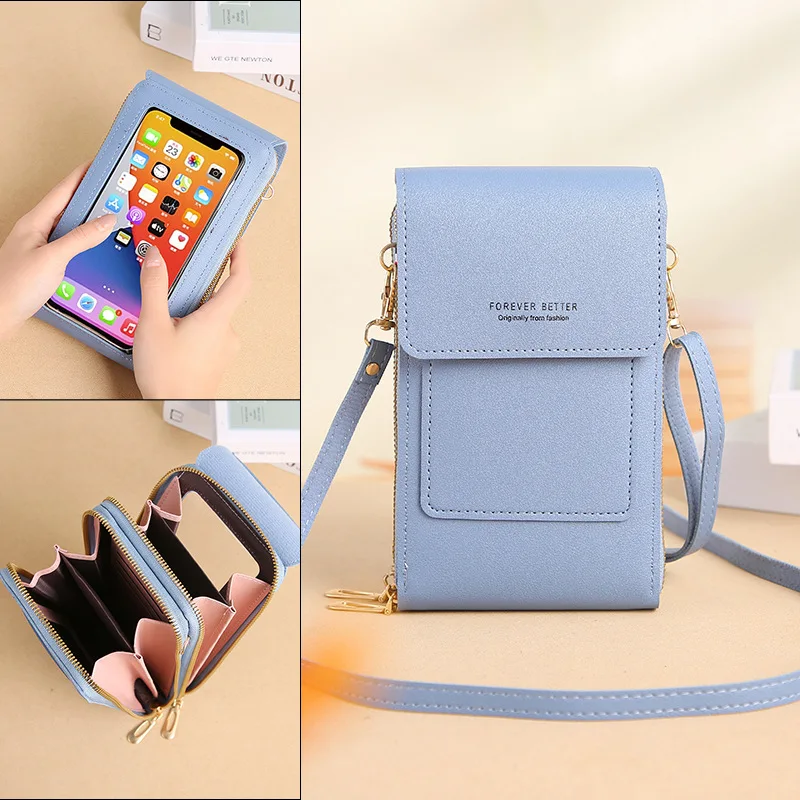 

EXBX Soft Leather Women's Bag Wallets Touch Screen Cell Phone Purse Bags of Women Strap Handbag Female Crossbody Shoulder Bag