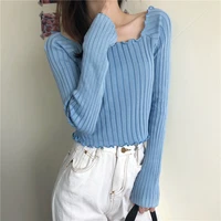 2021 sweet crop tops women korean fahsion ruched crop top ladies fashion pullover autumn knitted long sleeve t shirts streetwear