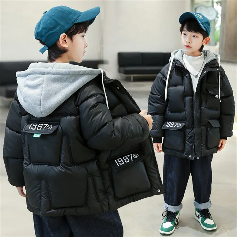 Детская кашемировая хлопковая пуховая куртка пальто зимние толстые теплые парки