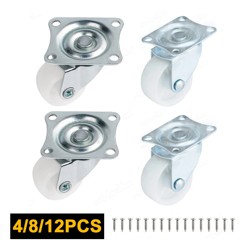4 шт./лот мебельные колеса 360 ° Вращающийся бесшумный мебельный ролик с винтами