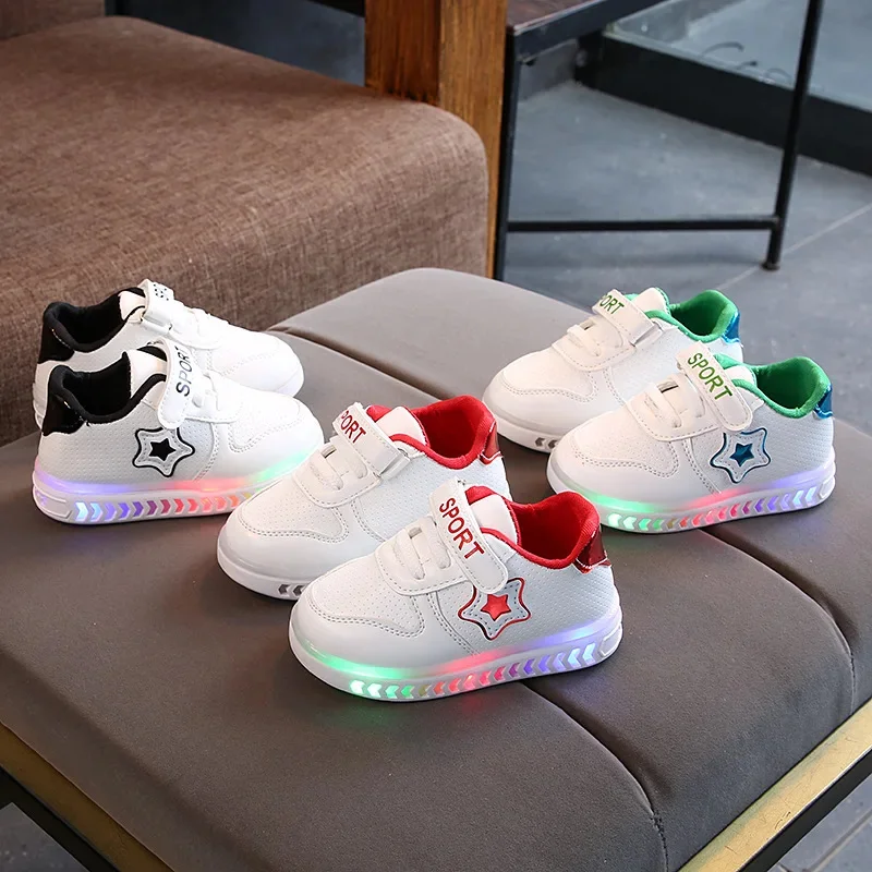 

Children Led Lighted Board Shoes Baby Toddler Glowing Casual Shoes Kids Non-slip Breathable Sneakers Boys Girls New Shoes
