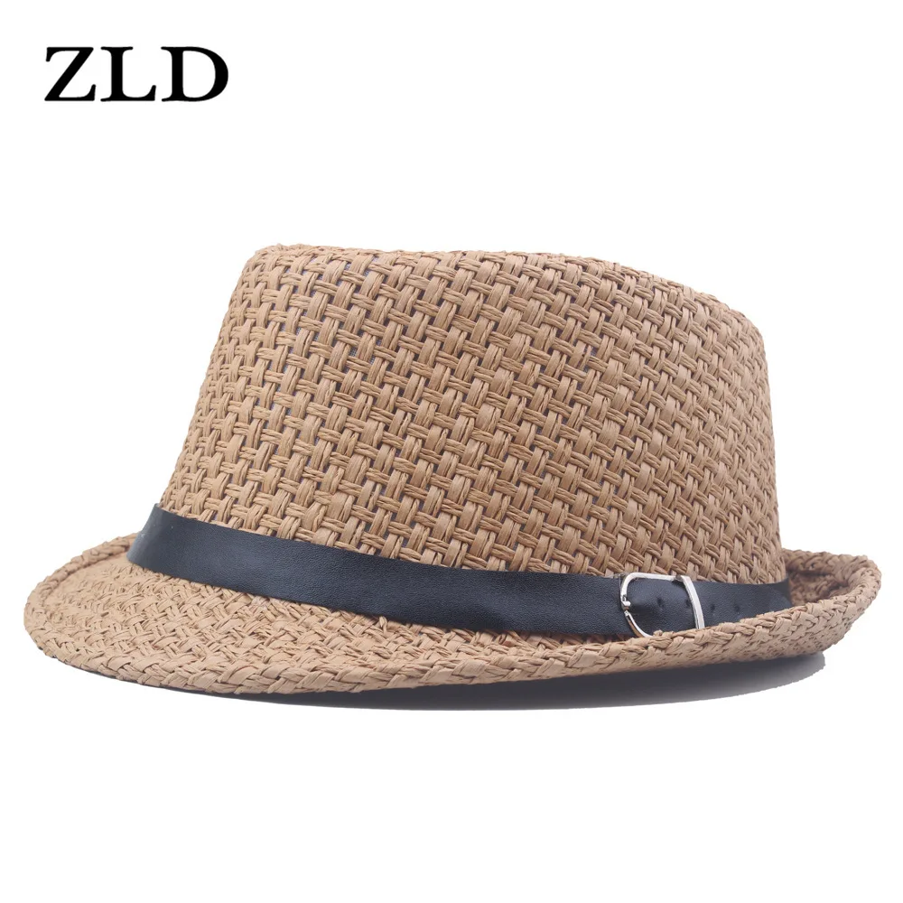 

ZLD Fashion Simple Panama Straw Hat Spring Summer Sun Hats for Men Beach Straw Hat Fashion UV Sun Protection Travel Cap Sombrero