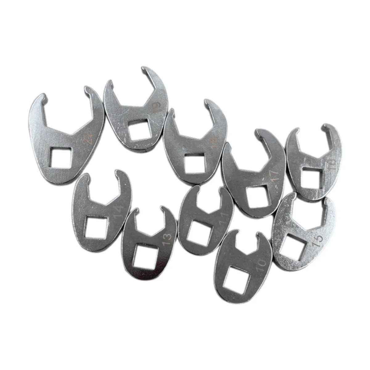 10PCS Hand Tool Individual 3/8 Inch Drive Flare Nut Wrenches Fully Polished 10-22mm for Torque Wrench Keys Set