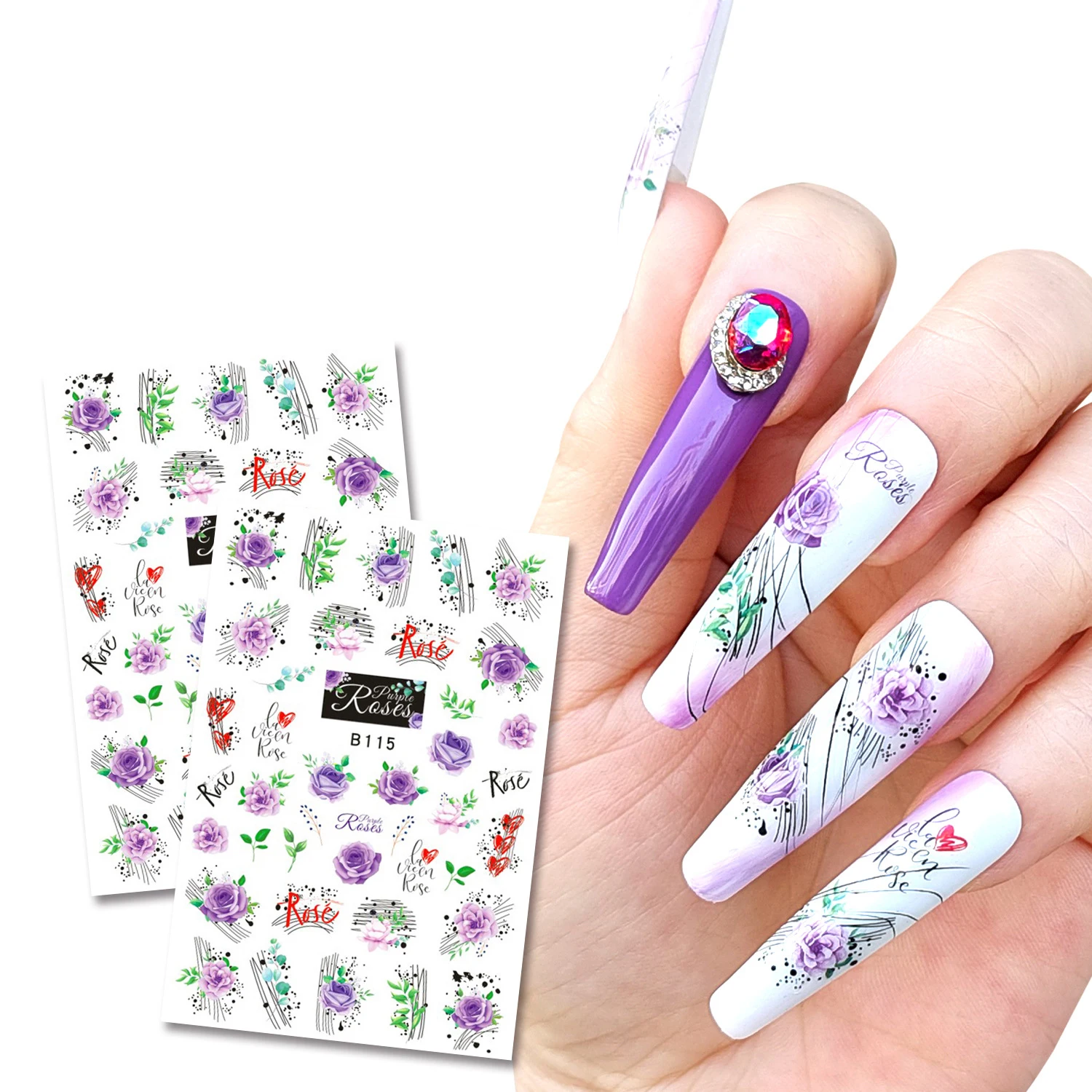

Nail Sticker Color Flower Resin Material Nail Water Sticker Decal Flower Leaf Slider Decoration Autumn Nail Art Design