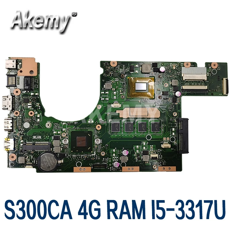 

S300CA original Notebook mainboard I3 I5 I7 CPU 4GB RAM For ASUS S300C S300CA S300 Laptop motherboard