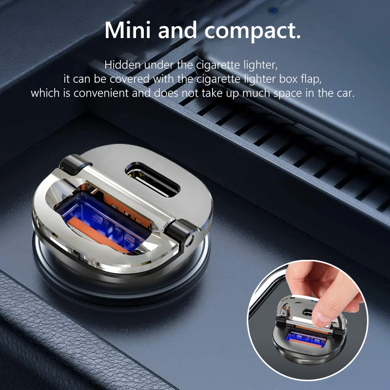 

Dual USB Car Charger Quick Charge PD QC3.0 12-24V Fast Car USB Charger For iPhone Xiaomi Huawei Samsung