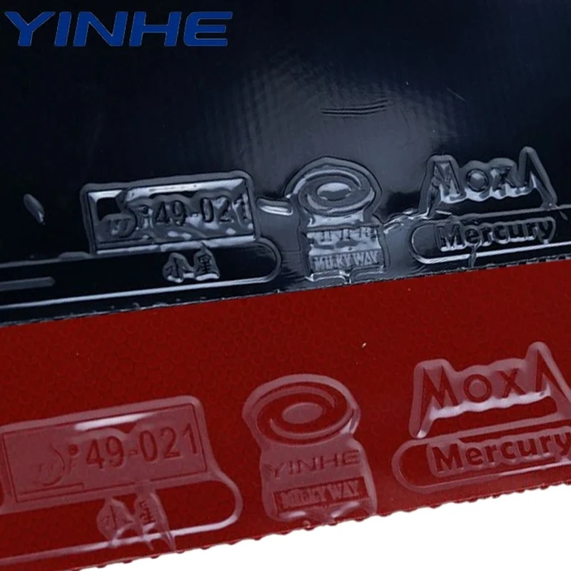 Фото Накладка для настольного тенниса YINHE OX Black Red MERCURY с шипами внутрь, без губки, для начинающих, одобрена ITTF №3