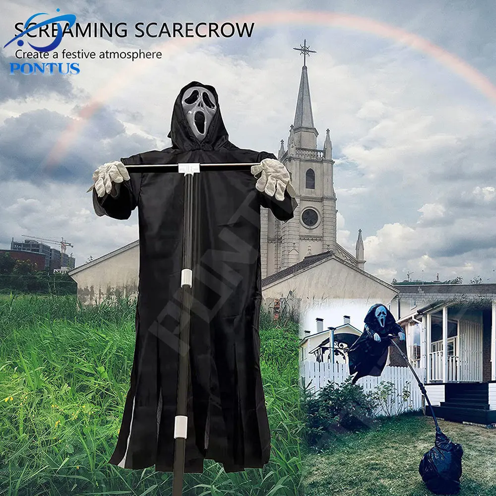 

Хэллоуин, крик, пугал, креативное ужасное лицо, пугало, крик, призрак, отпугиватель птиц, Хэллоуин, украшение для улицы