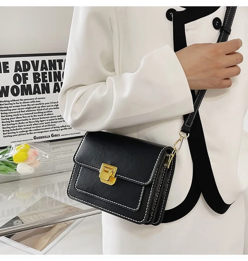 Women Leather Handbag Working Joint Color Handmade DIY Bag SetHandmade Crossbody Bag Purse With Hardware Accessories Handbag