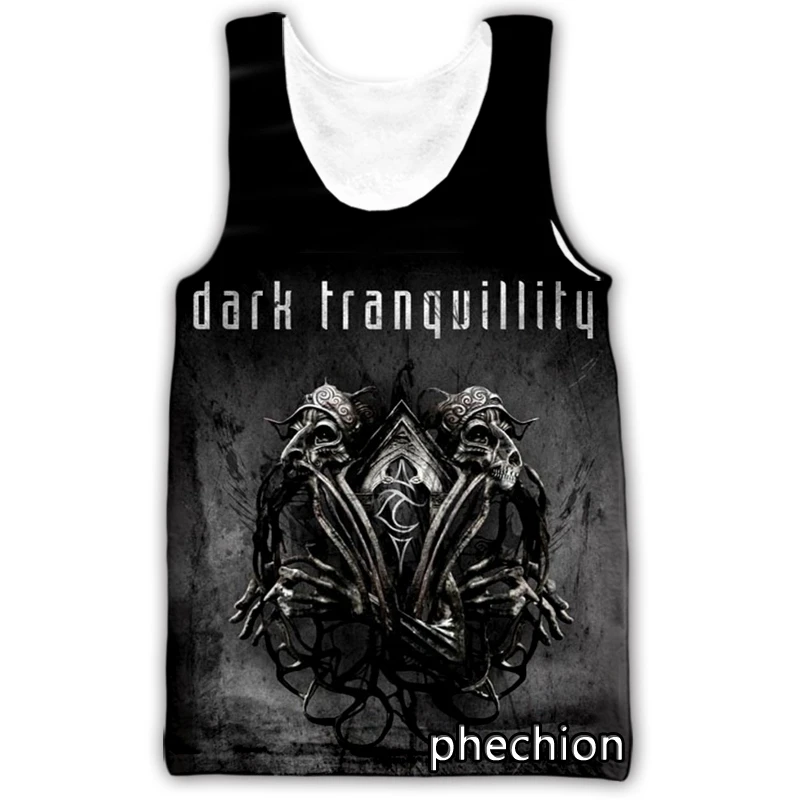 Новинка, модный мужской/женский жилет phechion с темным спокойным ремешком и 3D принтом, уличная одежда без рукавов, мужские свободные спортивные майки D153