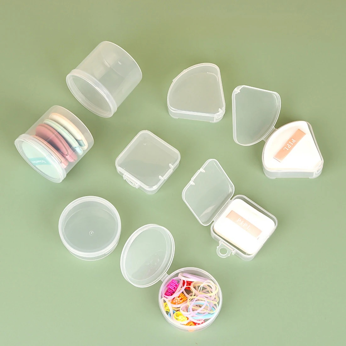 

Makeup Accessories Makeup Powder Case Small Cosmetic Makeup Puff Case Portable Plastic Travel Packaging Box