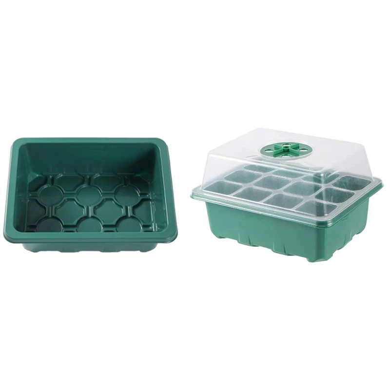 

Seed Starter Trays Box Humidity Adjustable With Labels, Transparent Covers Propagator For Seeds Growing