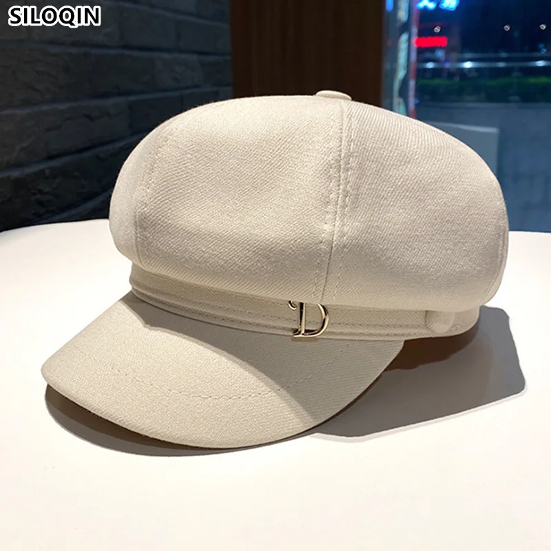 

Fashion Women's Beret New Retro Spring Autumn Hat Girl Octagonal Cap Peaked Cap Female Newsboy Caps Snapback Millinery Casquette