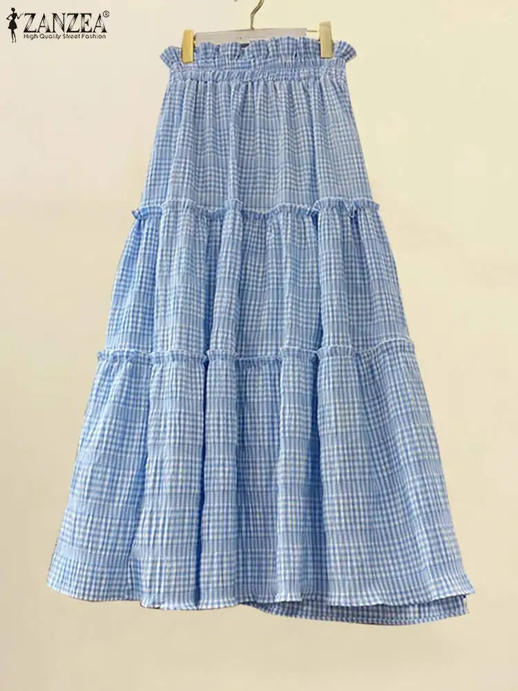 Женская эластичная юбка ZANZEA с высокой талией