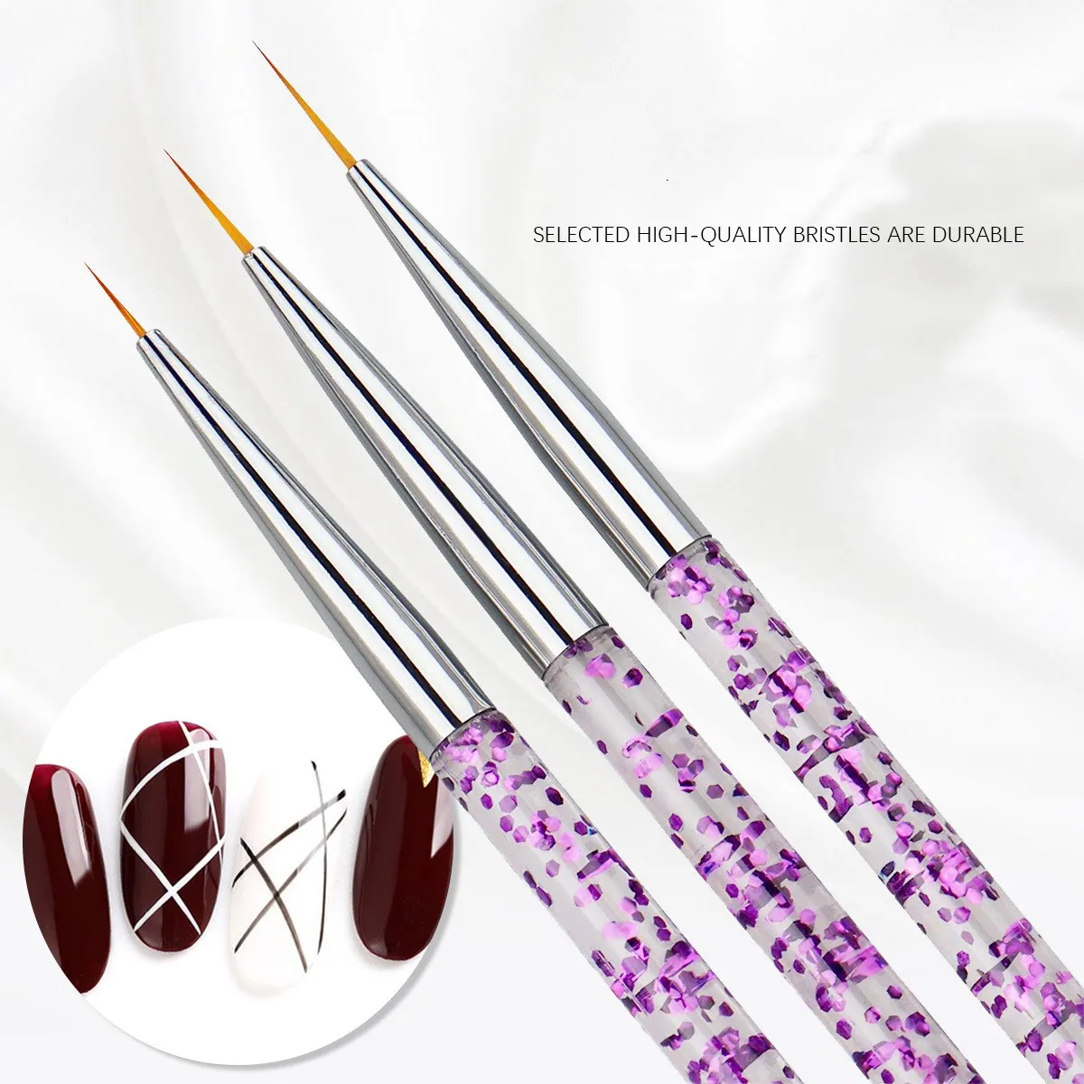 

3PCS/Set Professional Liner Painting Pen Nail Art Brush Nail Art UV Gel Pen Art Salon Home Use Gel Nail Brush Durable Acrylic