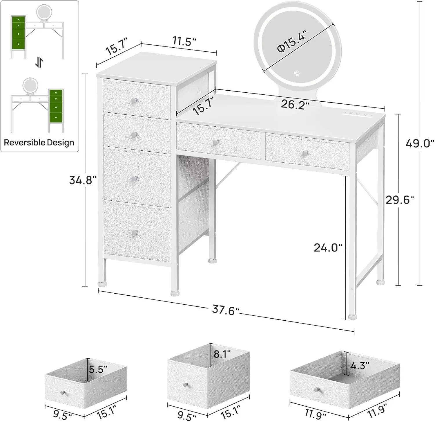 Туалетный столик с зеркалом и подсветкой туалетный для макияжа зарядной
