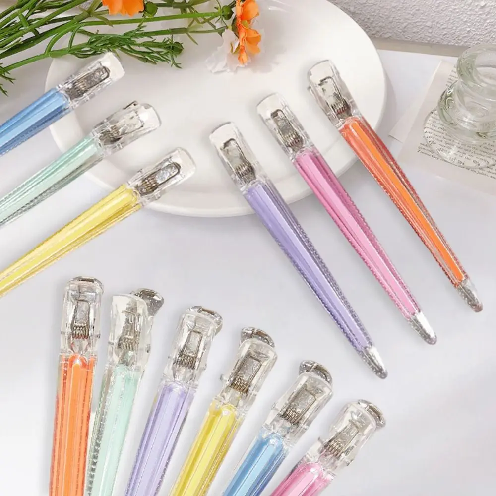 Fashion Duckbill Clip Hair Salon Tool Rust Metal Lady's Hair Clip Transparent Non-marking Clip Duckbill Clip