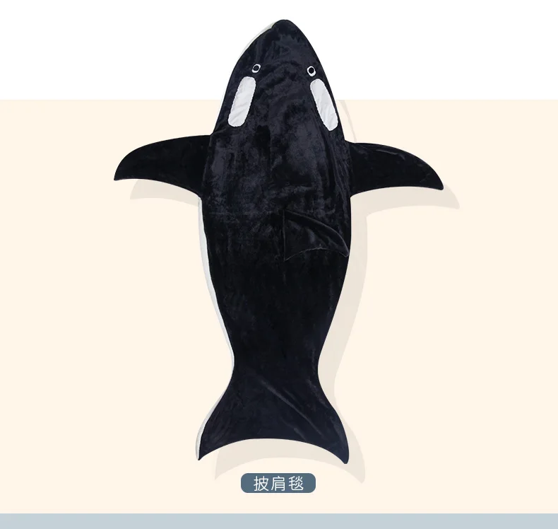 Women Whale Jumpsuit cosplay fleece winter cute sleeping bag ladies warm homewear 2022
