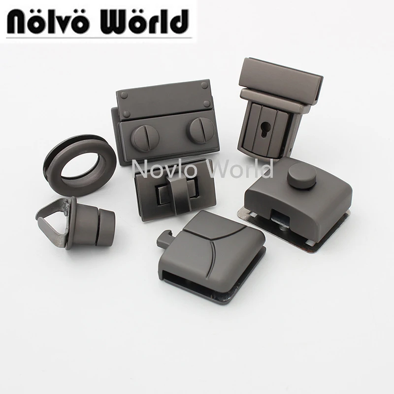 

5-20 pieces matte gun color Metal Lock Twist Lock for Men Bags Purses Security Lock in Bulk price