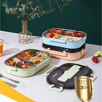 304 stainless steel lunch box bento box for kids office soup bowl with spoon and chopsticks lunch container food storage box