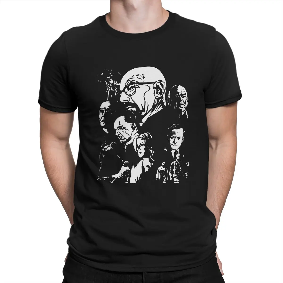 

Black T Shirt Men's 100% Cotton Vintage T-Shirt Crew Neck Breaking Bad Walter White Tee Shirt Short Sleeve Clothing New Arrival