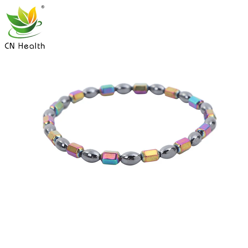 

CN Health Vintage Black Magnetic Therapy Anklet Beads Foot Chain Healthy Weight Loss Ankle Bracelet For Women Men Jewelry