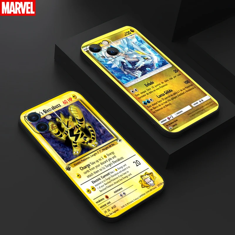 

Pokemon Cards Anime For Apple iPhone 13 12 11 Pro 12 13 Mini X XR XS Max 5 6 6S 7 8 Plus SE2020 Phone Case Liquid Silicon Funda