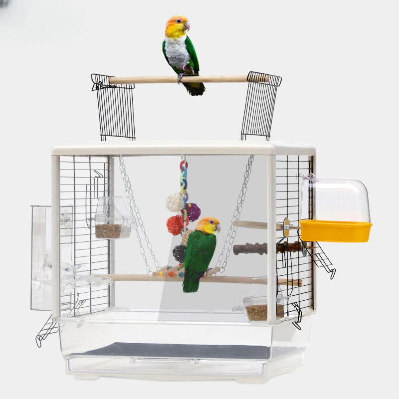 

Luxury Budgie Parrot Bird Cages Transparent Acrylic Large Breeding Bird Cages Outdoors Park Jaula Pajaro Birds Supplies WZ50BC