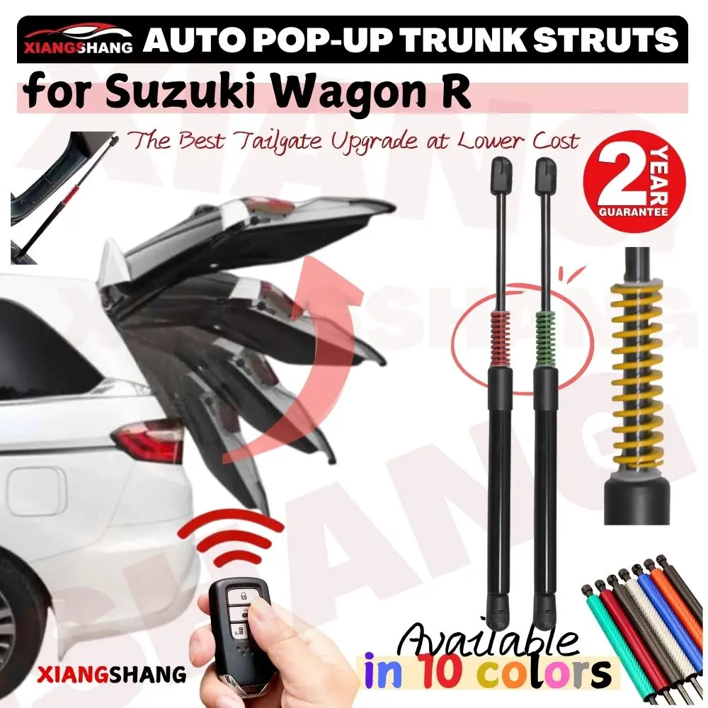Фото Автоматические газовые упоры (амортизаторы) для багажника Suzuki Wagon R (MH34S/MH44S) 2012-2017 с пружинами, для автоматического открывания №2