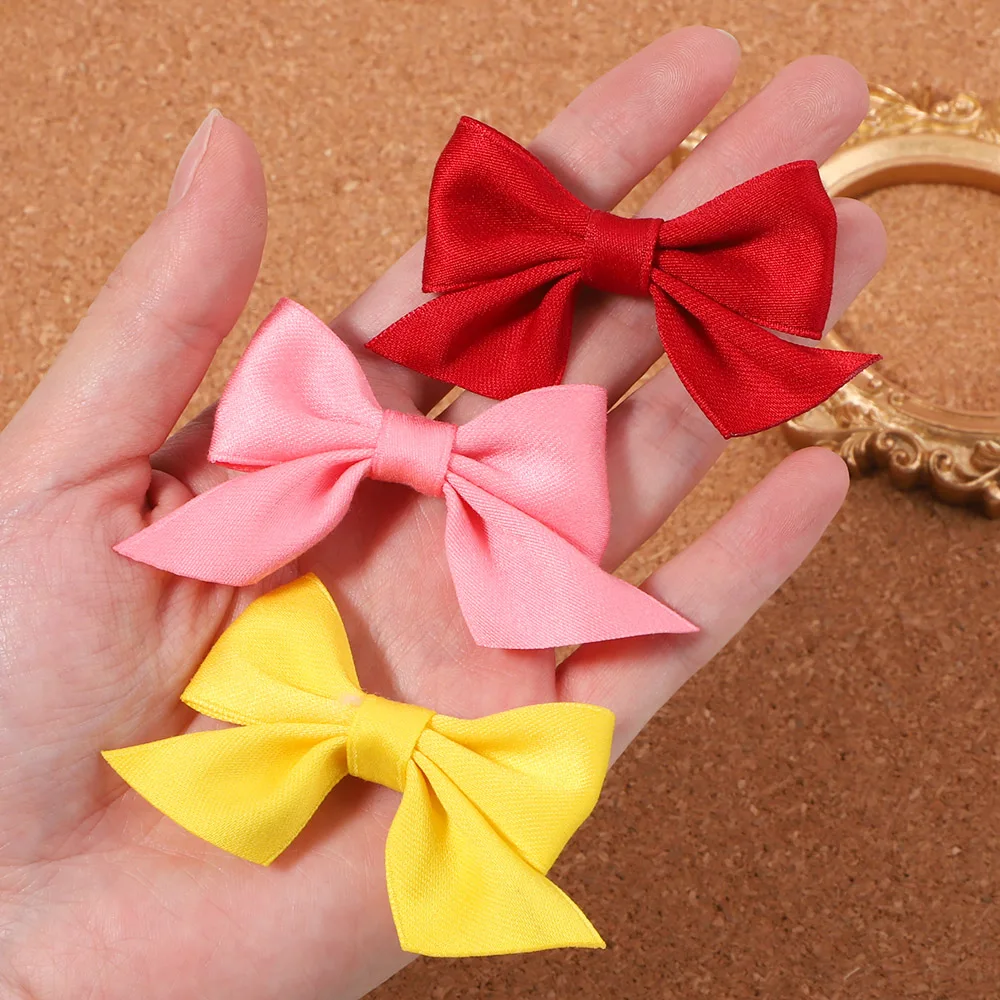 

1Piece Sweet Solid Color Silk Bowknot Hairpins For Cute Girls Bows Hair Clips Boutique Barrettes Kids Hair Accessories Wholesale