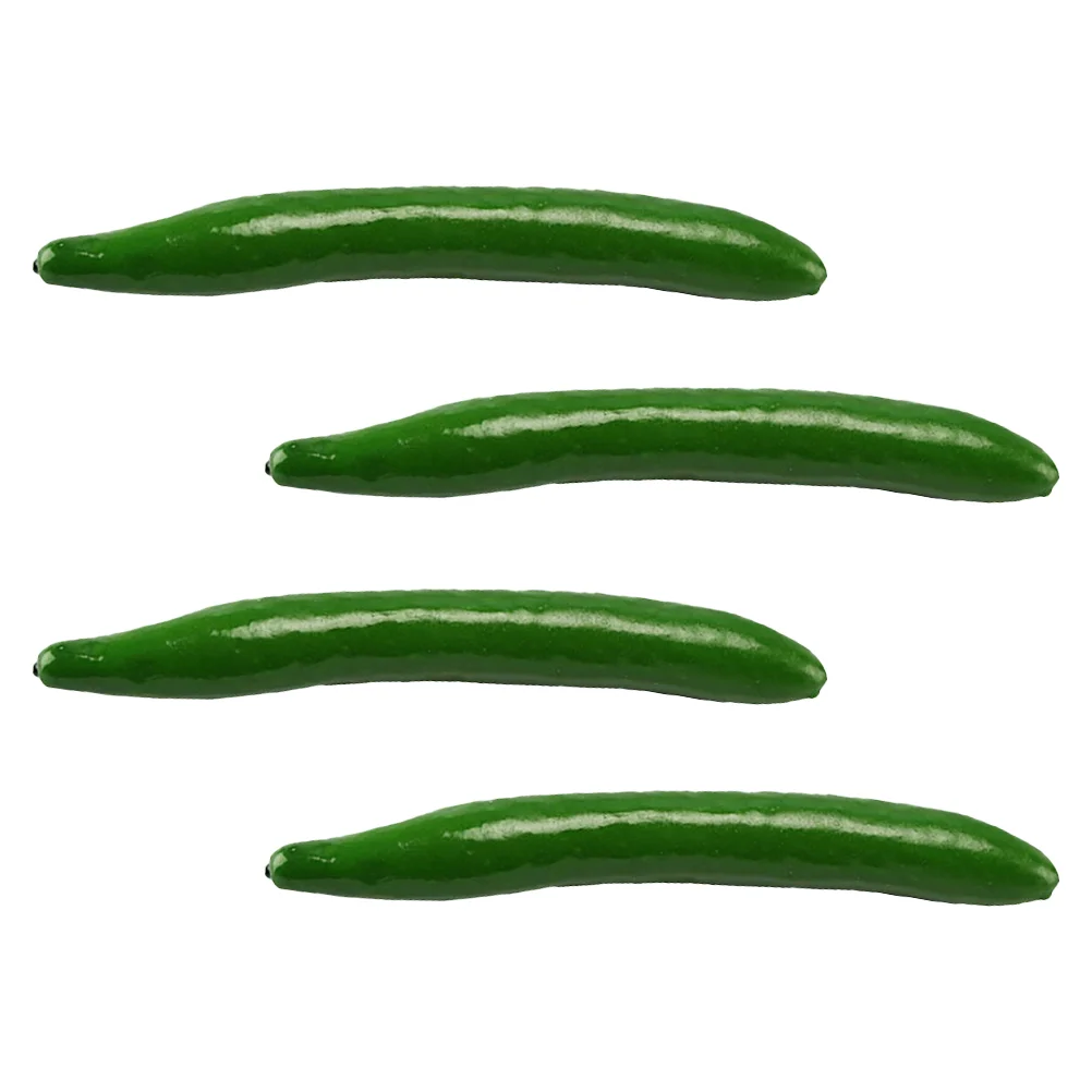 

4 Pcs Faux Greenery Simulation Cucumber Model Foam Decor 24X3X3CM Simulated Vegetable Ornament Shop Photo Props Adornment Child