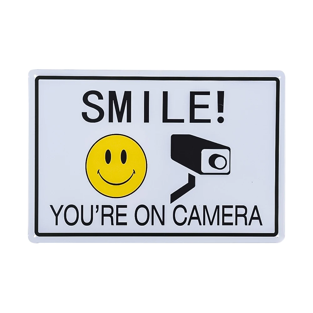 

Smile You're on Camera Sign, Indoor/Outdoor Sign Video Surveillance Warning Signs for Home and Business Security Camera/CCTV,1