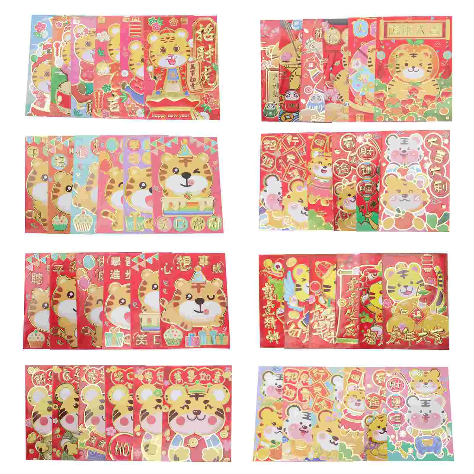 

48Pcs New Year 2022 Souvenir Red Envelope Birthday Festival Red Envelope Random Style