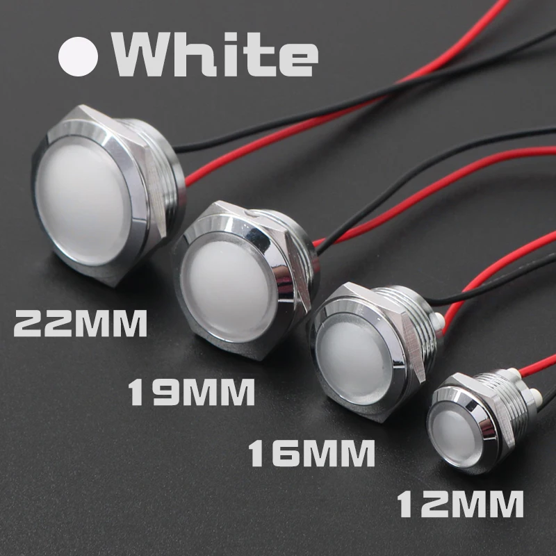 

Водонепроницаемый металлический Сферический круглый индикатор, 12 мм, 16 мм, 19 мм, 22 мм, сигнальная лампа с проводом, фонарь, красный, желтый, синий, зеленый, белый, 6 В, 24 В, 220 В