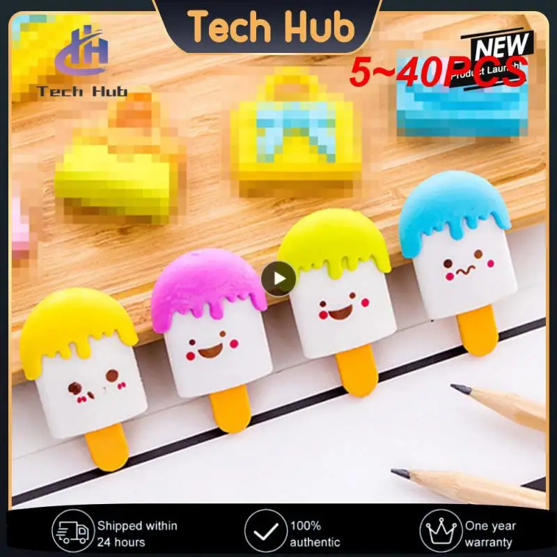 

5~40PCS Creative Cartoon Fountain Ice Cream Eraser Eraser Students Study Supplies Wholesale