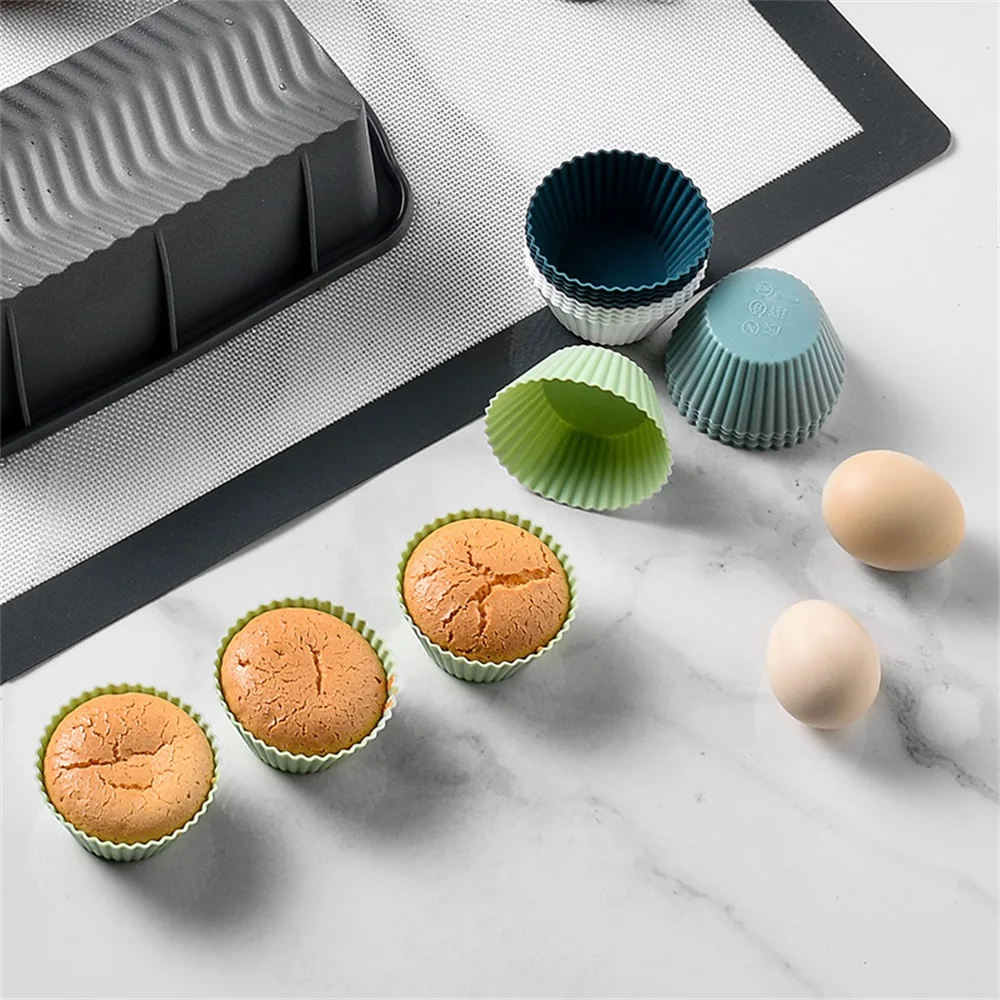 

12/24pcs Silicone Cupcake Mold Reusable Muffin Baking Bakeware Cupcake Liner Nonstick Moulds DIY Pastry Kitchen Cake Decor Tools