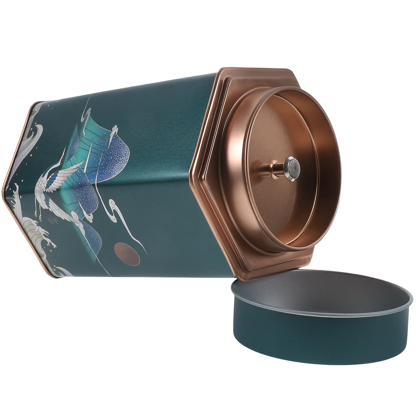 

Grain Storage Box Household Tea Container Sealing Green Decorative Canister