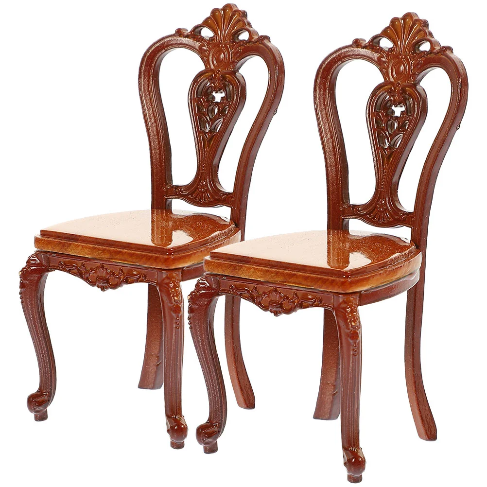 2 шт. декор мини-спинка стула украшения винтажный детский домик миниатюрная