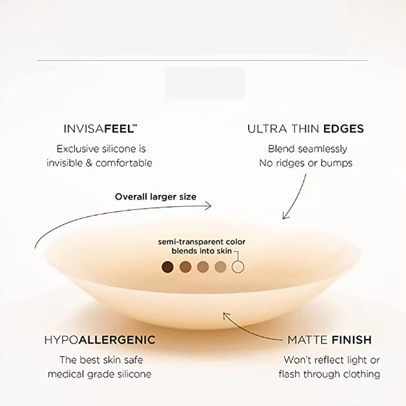 Nippies Nipple Cover Sticky Adhesive Invisible Silicone Nipple Pasties Reusable Pasty Nipple Covers for Women With Travel