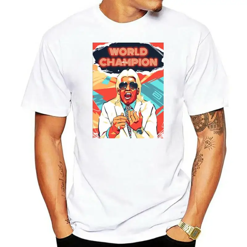 

Camiseta negra para hombre, camisa de algodón 100%, estilo Ric Flair, Nature Boy