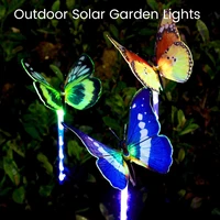 solar butterfly light outdoor solar lantern ip65 waterproof solar powered lawn lamp auto onoff landscape stakes light led