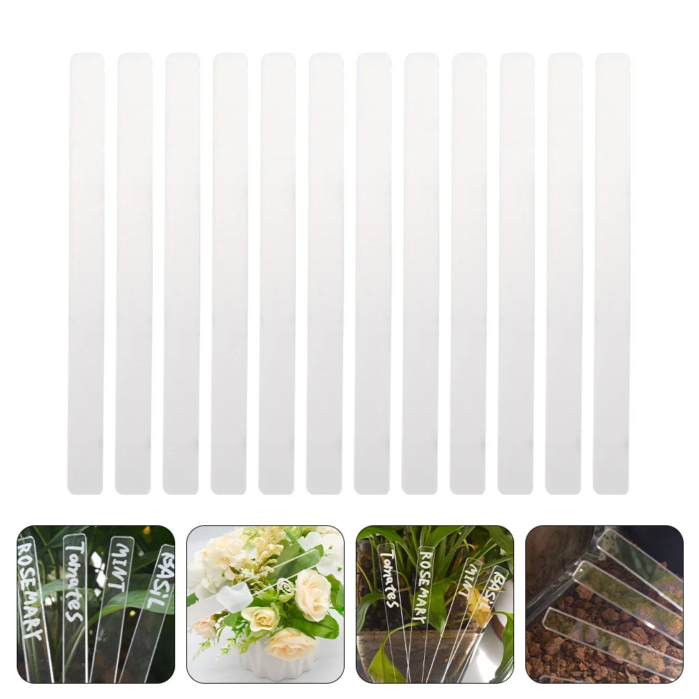 24pcs Indoor Plants Markers Acrylic Nursery Labels Ground Plug Succulent Tags