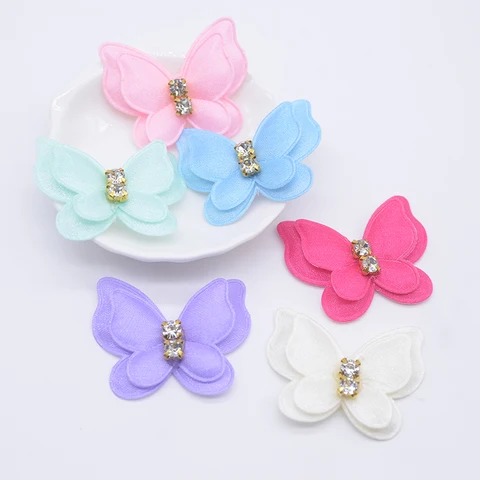 Аппликации бабочки из атласной ткани Diy Super Paradise 12 шт