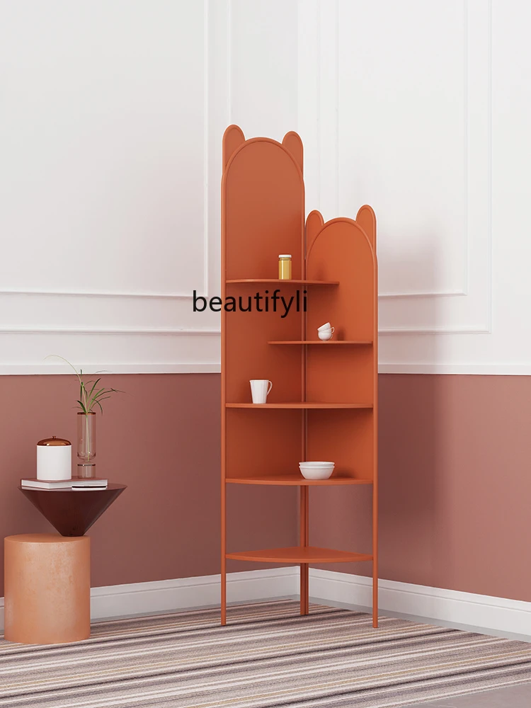 

zqTricholoma Matsutake Corner Cabinet Nordic Modern Light Luxury Bedroom Living Room Wall Storage Corner Storage Cabinet