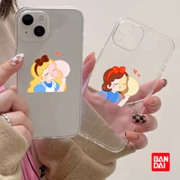 cute disney princess clear phone case for iphone 11 pro max 13 12 mini xr xs max 8 x 7 se 2020 soft silicone cover cartoon cover