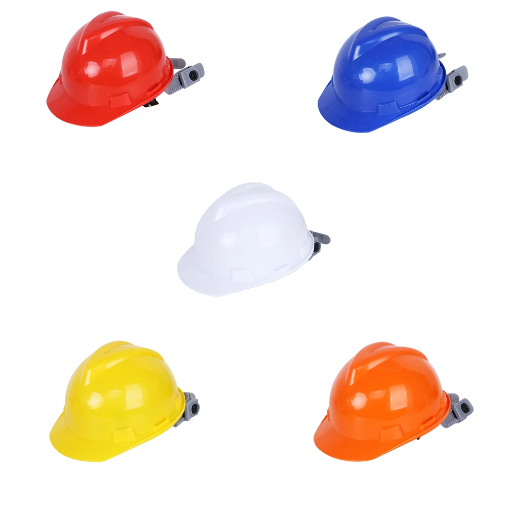 

Safety Helmet Plastic Hard Hat Cap Adjustable Portable Head Protection for Worker Yellow