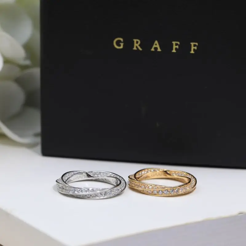 

GRAFF LONDON Luxury Brand Jewelry High Quality 925 Sliver Spiral Pavé Diamond Band Ring For Women Charming Gift Higher Quality