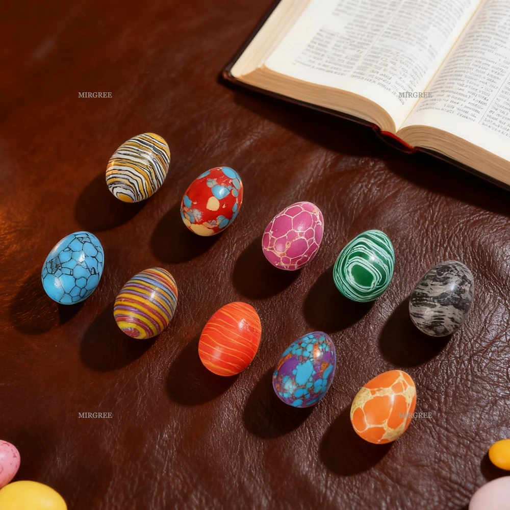 

Набор Из 10 Натуральных Смешанных Кристаллов В Форме Пасхальных Яиц, Целебные Кристаллы Для Баланса Энергии