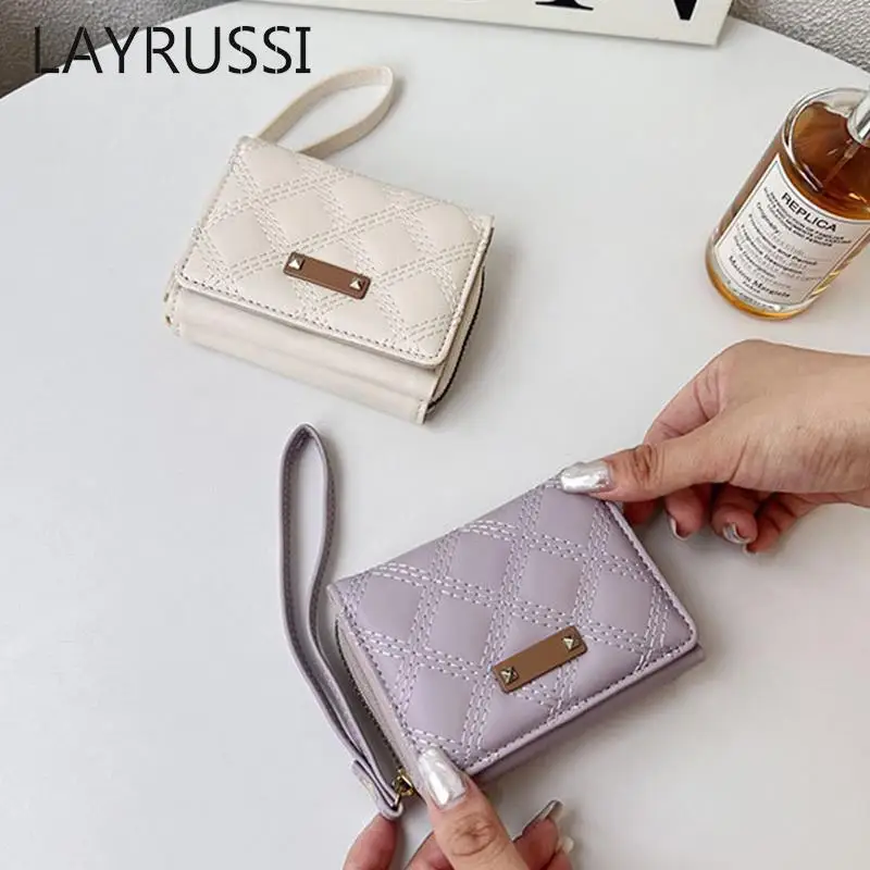 LAYRUSSI женские ромбовидные кошельки в клетку высококачественный держатель для