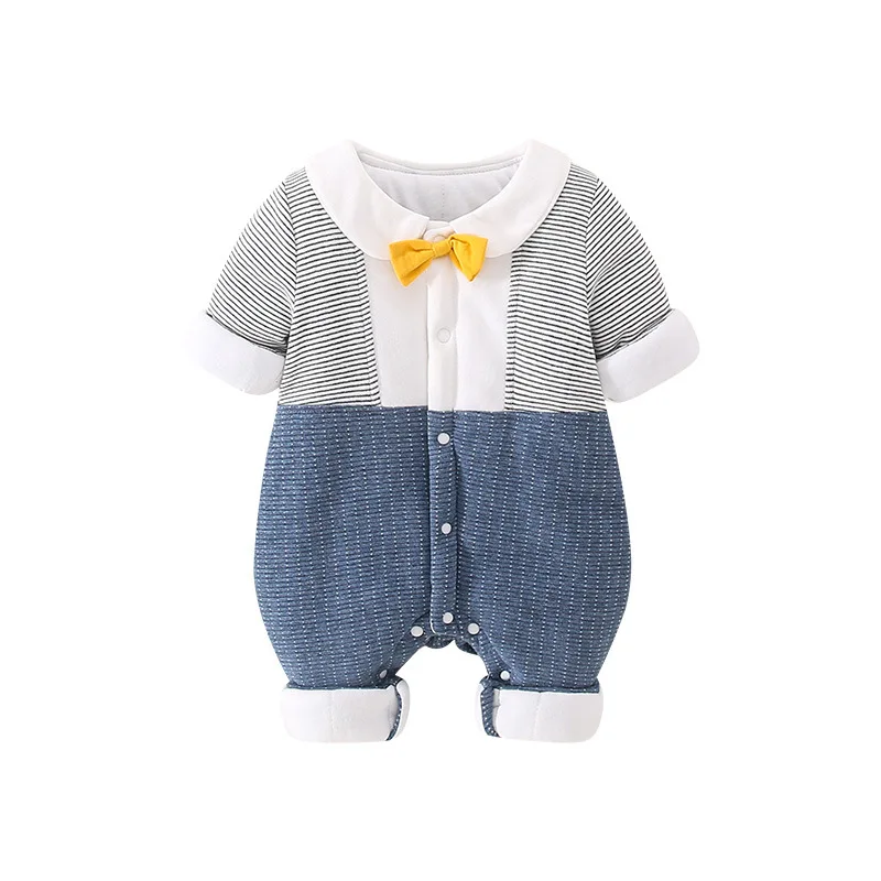 

Autumn winter baby's first year old suit winter dress Suit suit Bowknot boy's gentleman's one-piece suit 100 days